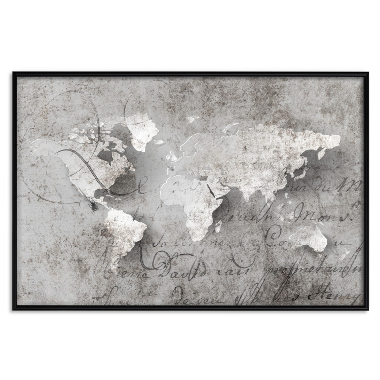Wall Poster World of Poetry - abstract world map with vintage-style text 117139 additionalImage 18