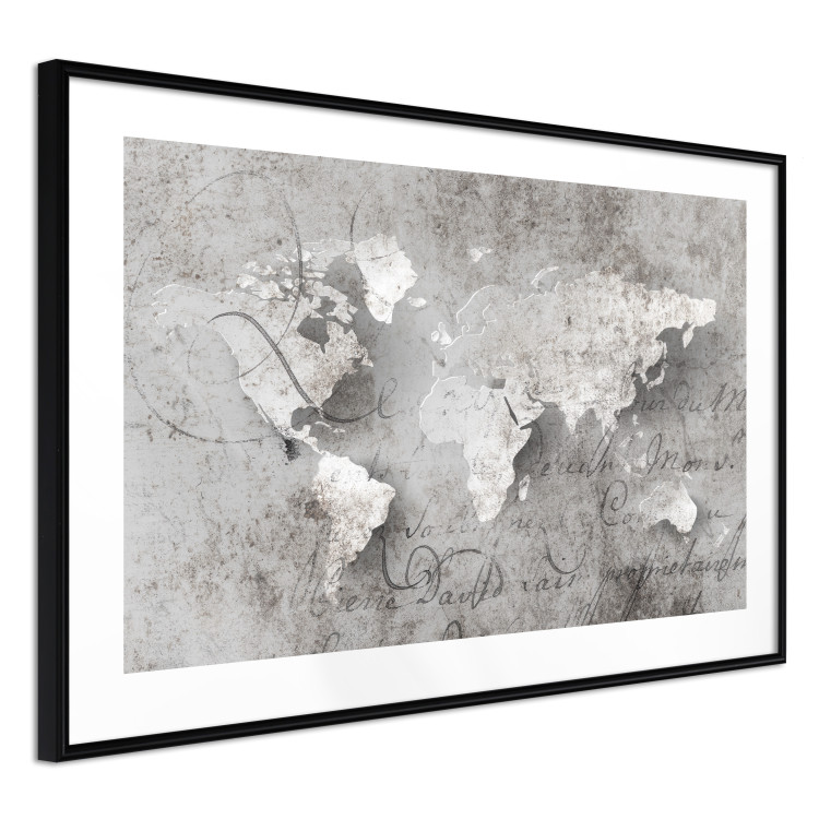 Wall Poster World of Poetry - abstract world map with vintage-style text 117139 additionalImage 13
