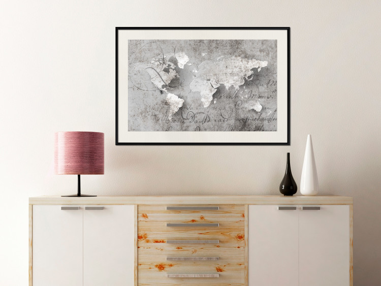 Wall Poster World of Poetry - abstract world map with vintage-style text 117139 additionalImage 22