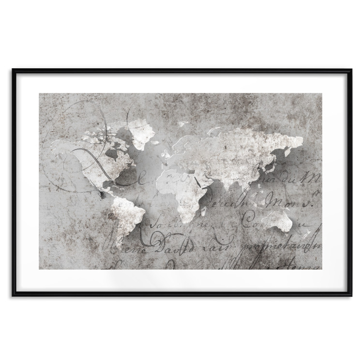 Wall Poster World of Poetry - abstract world map with vintage-style text 117139 additionalImage 17