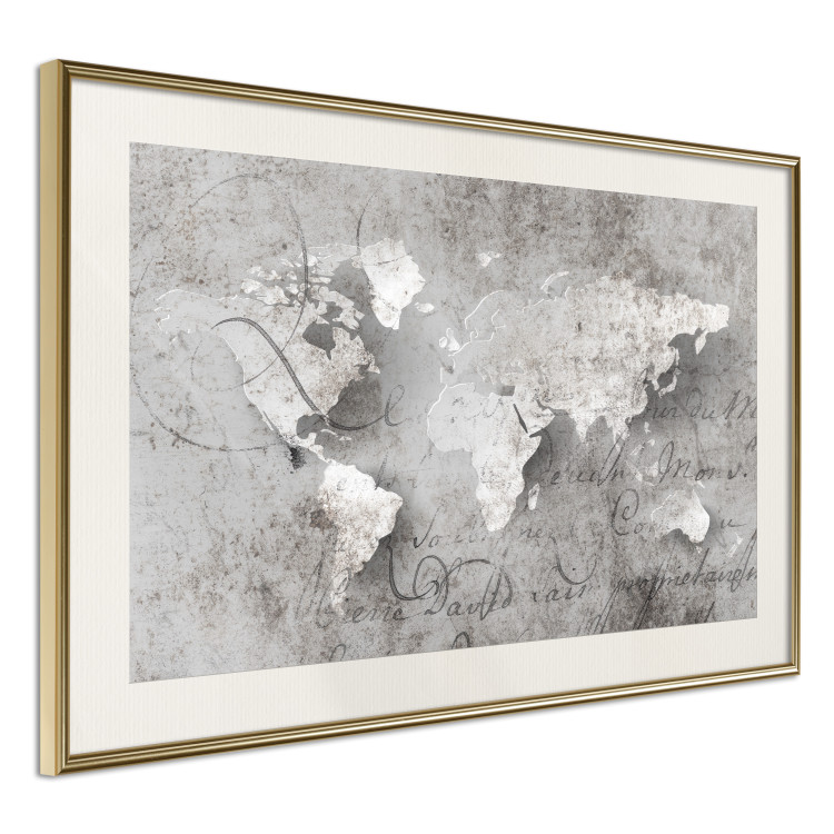 Wall Poster World of Poetry - abstract world map with vintage-style text 117139 additionalImage 2