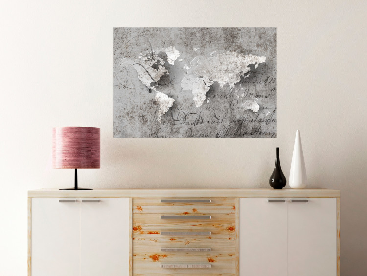 Wall Poster World of Poetry - abstract world map with vintage-style text 117139 additionalImage 23