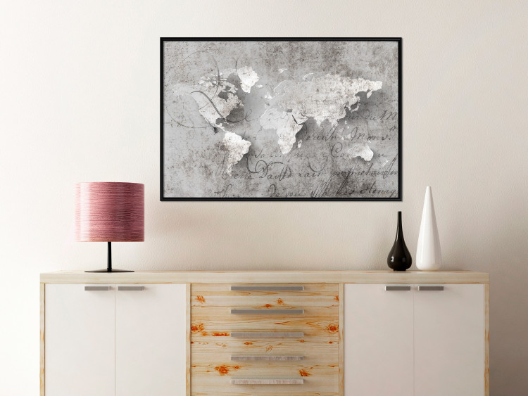 Wall Poster World of Poetry - abstract world map with vintage-style text 117139 additionalImage 3