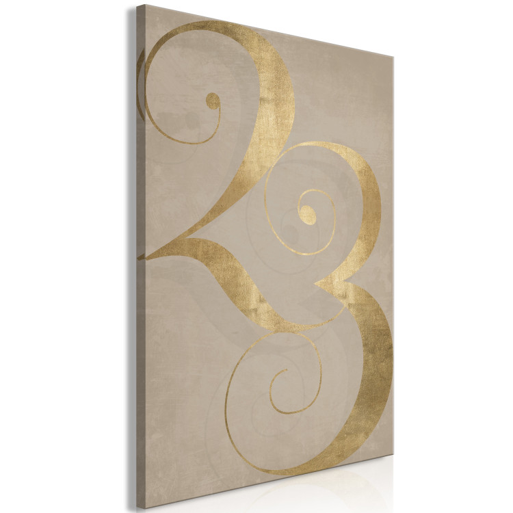 Canvas Print 23 - golden number with an abstract finish on a brown background 117839 additionalImage 2