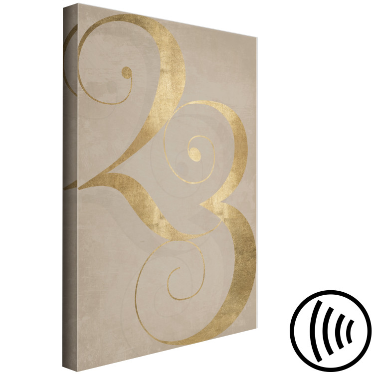 Canvas Print 23 - golden number with an abstract finish on a brown background 117839 additionalImage 6