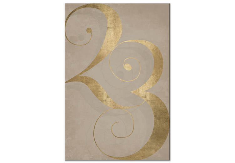 Canvas Print 23 - golden number with an abstract finish on a brown background 117839