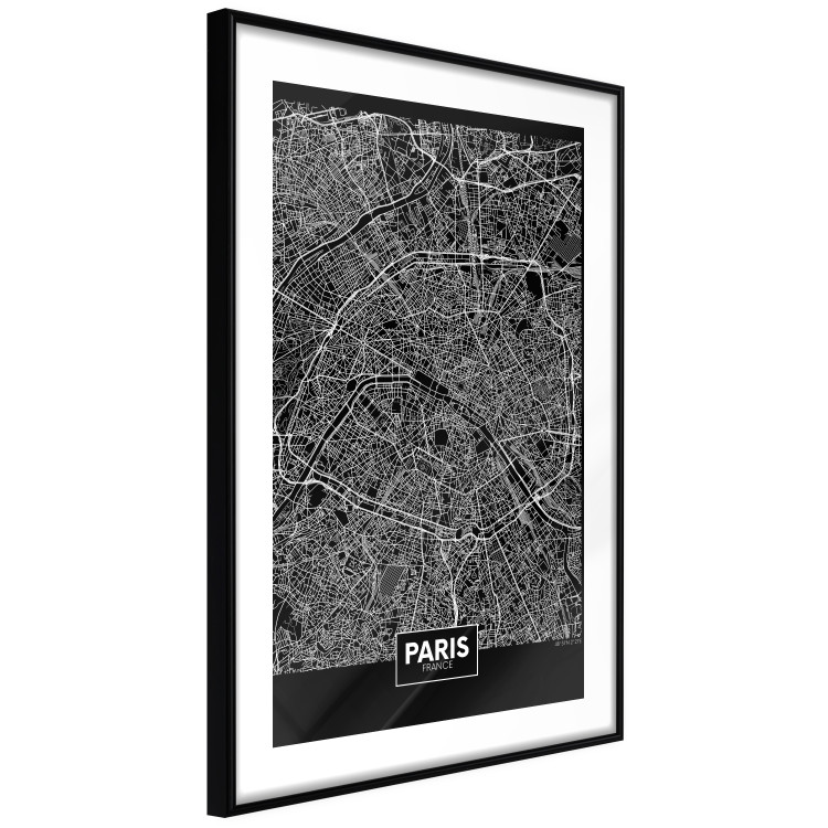 Poster Dark Map of Paris - black and white composition with English inscriptions 118139 additionalImage 11