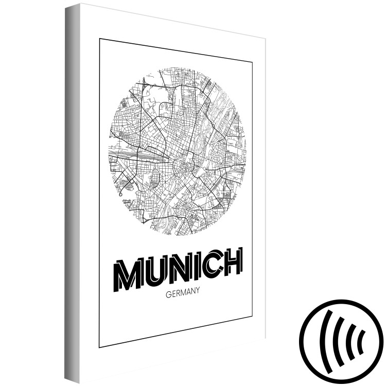 Canvas Print Munich - map of the German city in black and white 118439 additionalImage 6