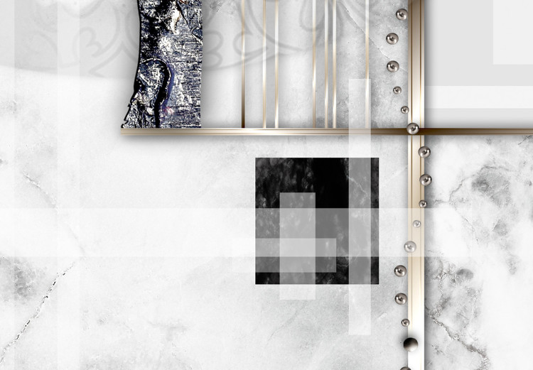 Wall Poster Silver Tree - plant abstraction in shades of gray with figures 118939 additionalImage 8