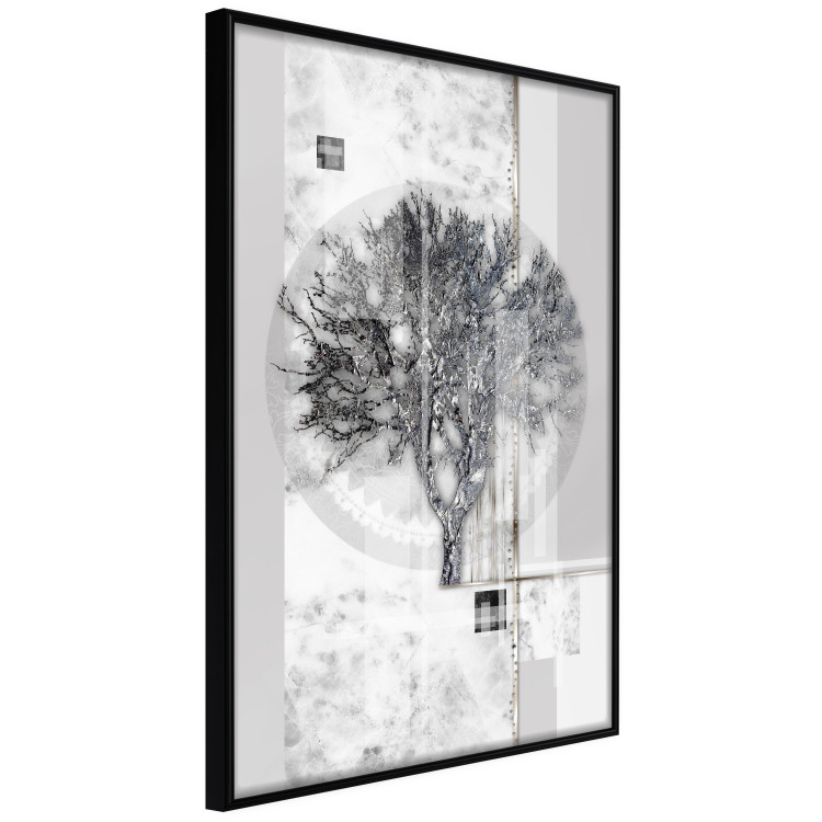 Wall Poster Silver Tree - plant abstraction in shades of gray with figures 118939 additionalImage 10