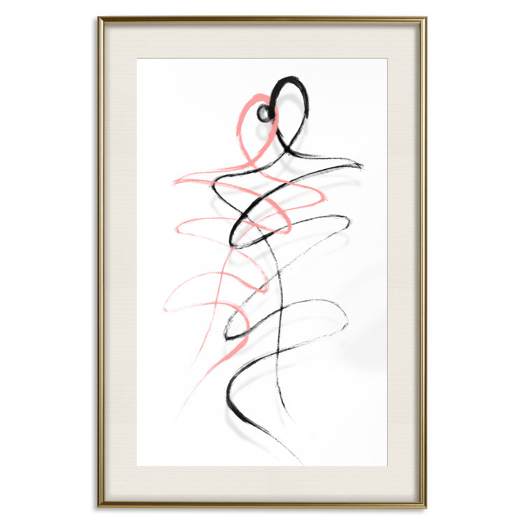 Wall Poster Tangled Passion - abstraction in waves shaped like human silhouettes 119039 additionalImage 23