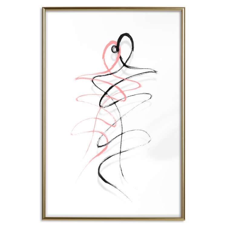 Wall Poster Tangled Passion - abstraction in waves shaped like human silhouettes 119039 additionalImage 27
