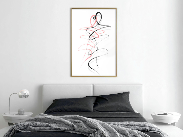 Wall Poster Tangled Passion - abstraction in waves shaped like human silhouettes 119039 additionalImage 5