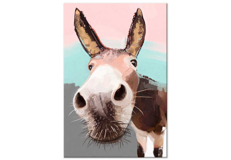 Canvas Art Print Curious Donkey (1 Part) Vertical 123039