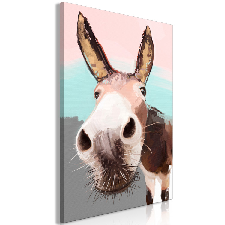 Canvas Art Print Curious Donkey (1 Part) Vertical 123039 additionalImage 2