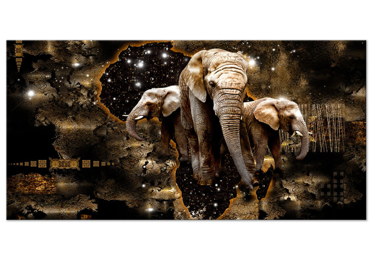 Large canvas print Brown Elephants II [Large Format] 125439