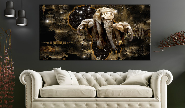 Large canvas print Brown Elephants II [Large Format] 125439 additionalImage 6