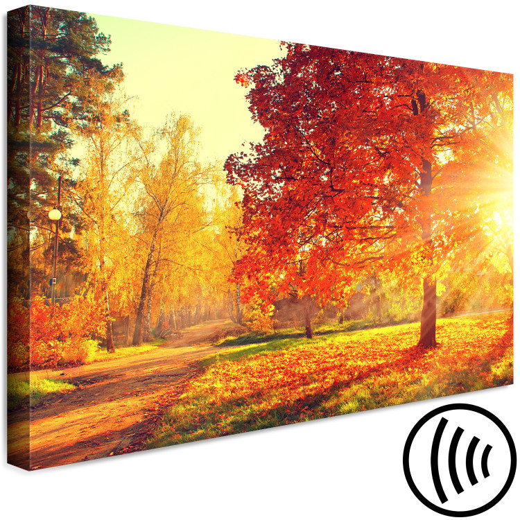 Canvas Print Autumn Afternoon (1-part) wide - golden landscape of trees 128839 additionalImage 6