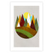 Poster Mountain Trail - colorful abstraction with a field landscape on a light background 129339 additionalThumb 19