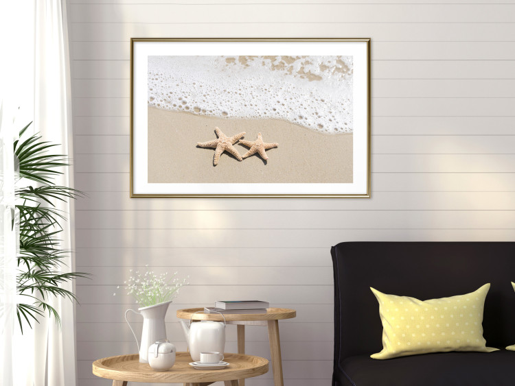 Wall Poster Vacation Souvenir - beach landscape with scattered stars on the sand 129839 additionalImage 15