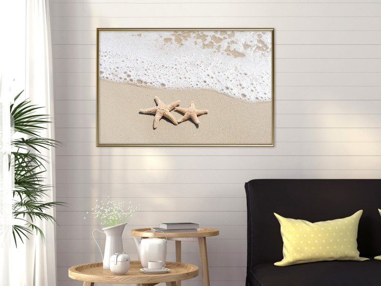 Wall Poster Vacation Souvenir - beach landscape with scattered stars on the sand 129839 additionalImage 7