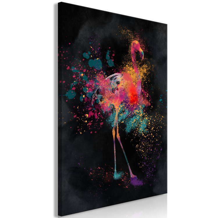 Canvas Print Flamingo Color (1-piece) Vertical - colorful abstract flamingo 130439 additionalImage 2