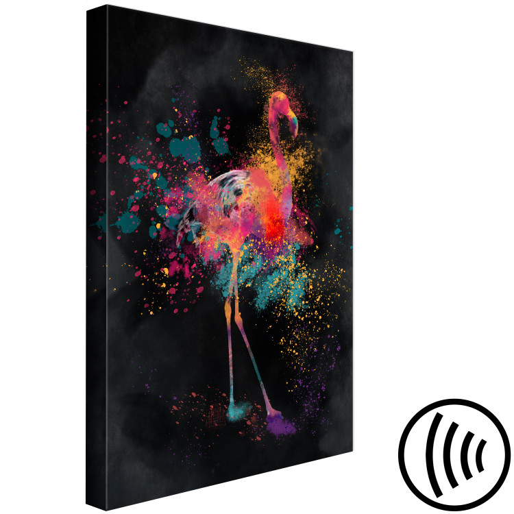 Canvas Print Flamingo Color (1-piece) Vertical - colorful abstract flamingo 130439 additionalImage 6