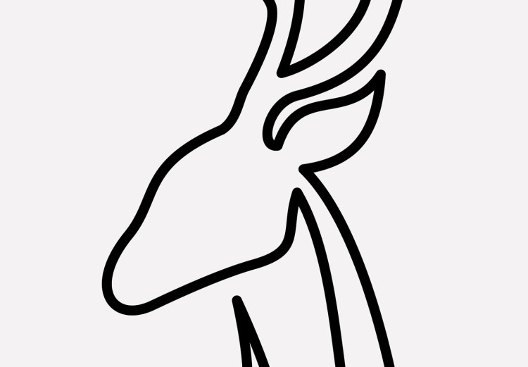 Poster Inquisitive Fawn - abstract line art of a deer on a light gray background 130739 additionalImage 10
