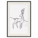 Poster Inquisitive Fawn - abstract line art of a deer on a light gray background 130739 additionalThumb 21