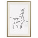 Poster Inquisitive Fawn - abstract line art of a deer on a light gray background 130739 additionalThumb 22