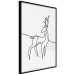 Poster Inquisitive Fawn - abstract line art of a deer on a light gray background 130739 additionalThumb 11