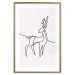 Poster Inquisitive Fawn - abstract line art of a deer on a light gray background 130739 additionalThumb 20