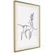 Poster Inquisitive Fawn - abstract line art of a deer on a light gray background 130739 additionalThumb 3