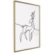 Poster Inquisitive Fawn - abstract line art of a deer on a light gray background 130739 additionalThumb 12