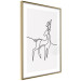 Poster Inquisitive Fawn - abstract line art of a deer on a light gray background 130739 additionalThumb 7