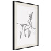 Poster Inquisitive Fawn - abstract line art of a deer on a light gray background 130739 additionalThumb 2