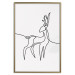 Poster Inquisitive Fawn - abstract line art of a deer on a light gray background 130739 additionalThumb 27
