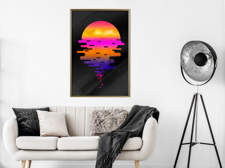 Wall Poster Ocean Reflections - landscape of a sunset in an abstract style 131839 additionalImage 5