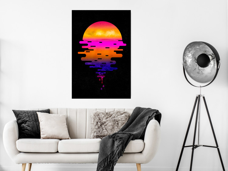 Wall Poster Ocean Reflections - landscape of a sunset in an abstract style 131839 additionalImage 2