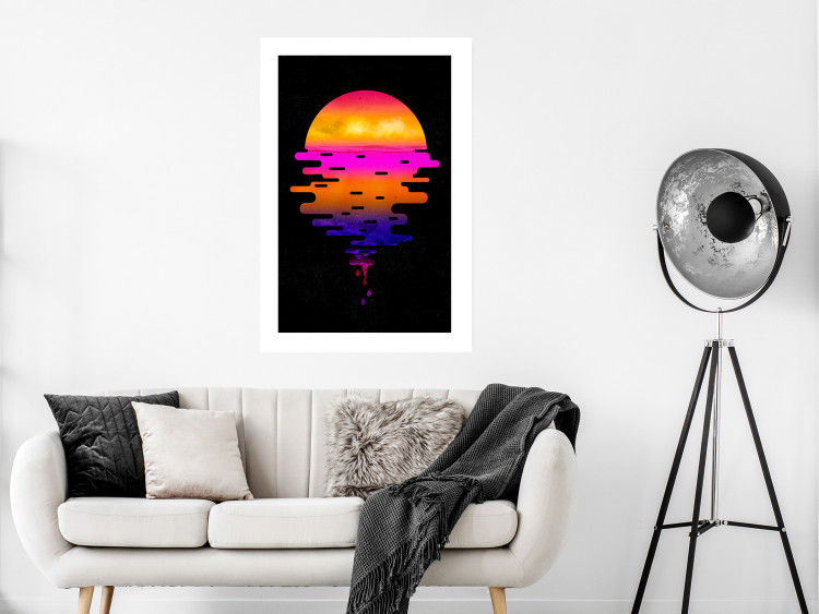 Wall Poster Ocean Reflections - landscape of a sunset in an abstract style 131839 additionalImage 3