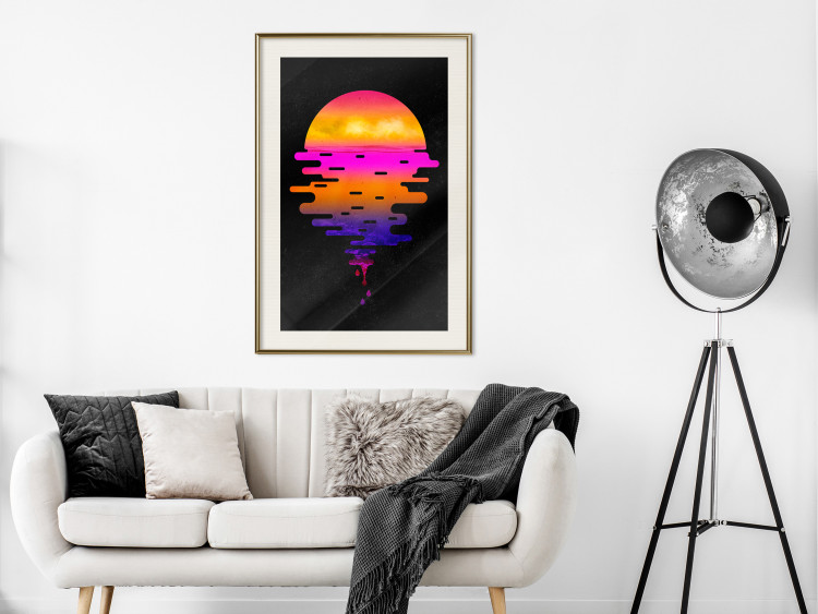 Wall Poster Ocean Reflections - landscape of a sunset in an abstract style 131839 additionalImage 22