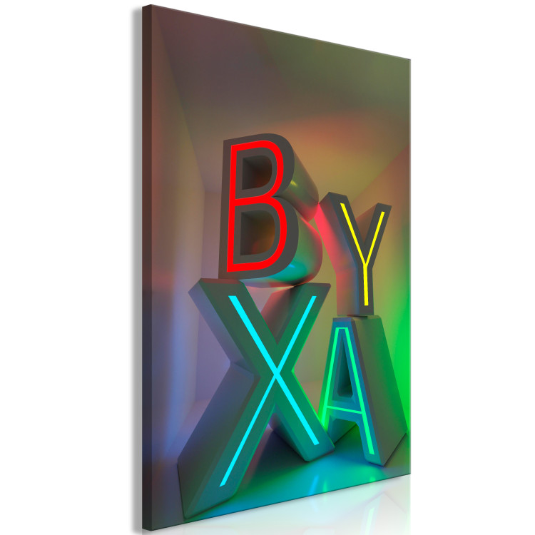 Canvas Art Print Adventure X (1-piece) Vertical - futuristic 3D alphabet letters 131939 additionalImage 2