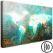 Canvas Art Print Map on concrete - bright contours of continents on a blue background 135039 additionalThumb 6
