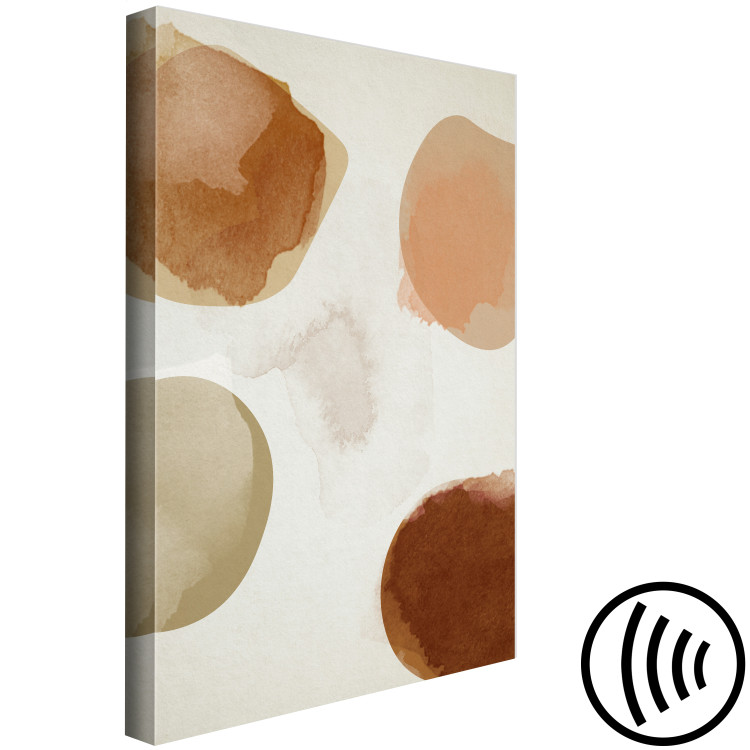 Canvas Art Print Watercolor - Abstraction with oval brown and beige spots 135539 additionalImage 6