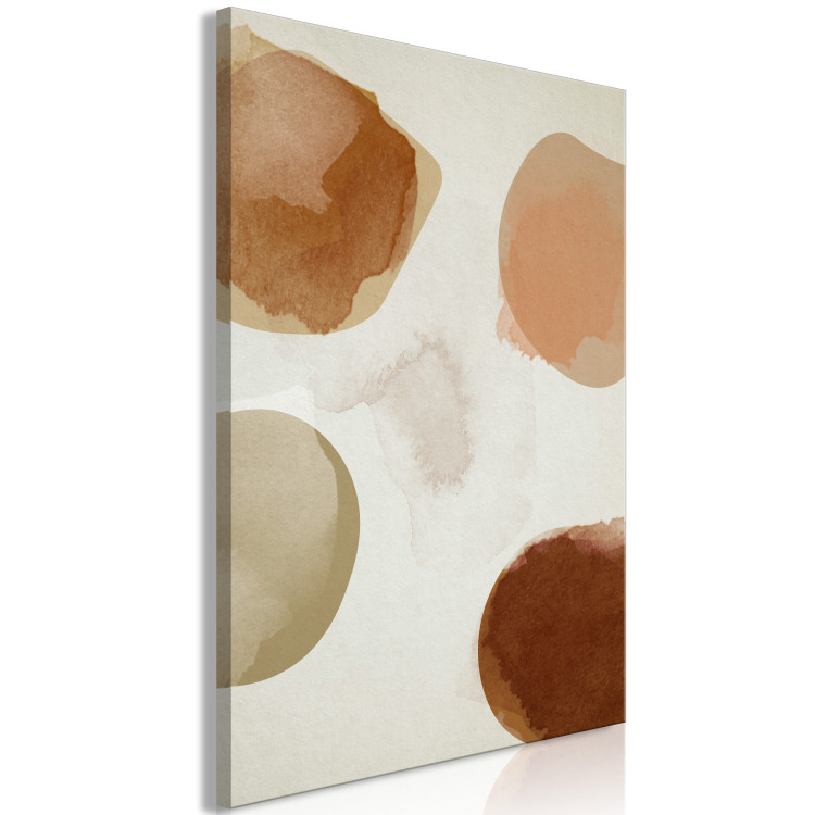 Canvas Art Print Watercolor - Abstraction with oval brown and beige spots 135539 additionalImage 2