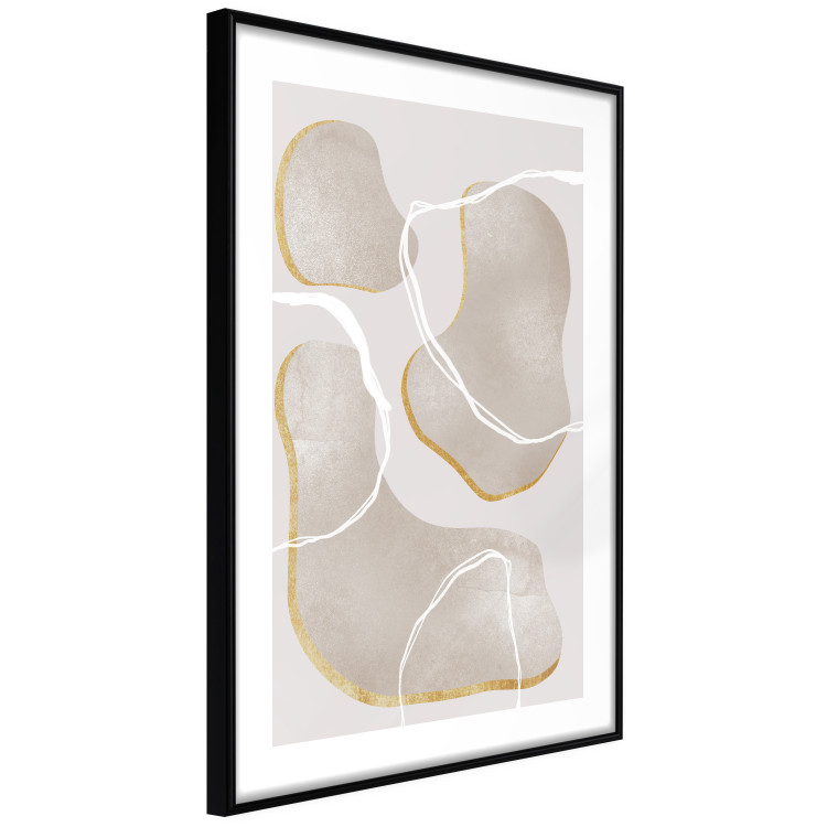 Wall Poster Beach Dream - simple abstraction with beige round shapes and white lines 136539 additionalImage 5