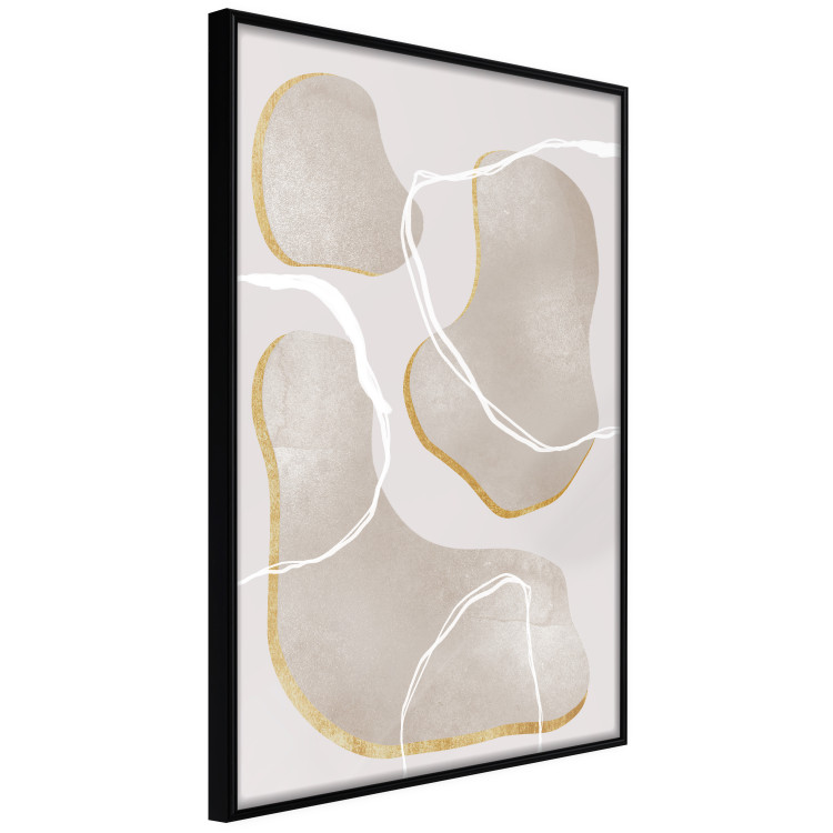 Wall Poster Beach Dream - simple abstraction with beige round shapes and white lines 136539 additionalImage 4
