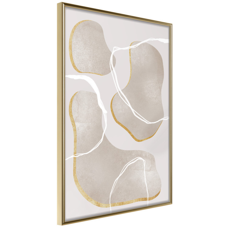 Wall Poster Beach Dream - simple abstraction with beige round shapes and white lines 136539 additionalImage 8