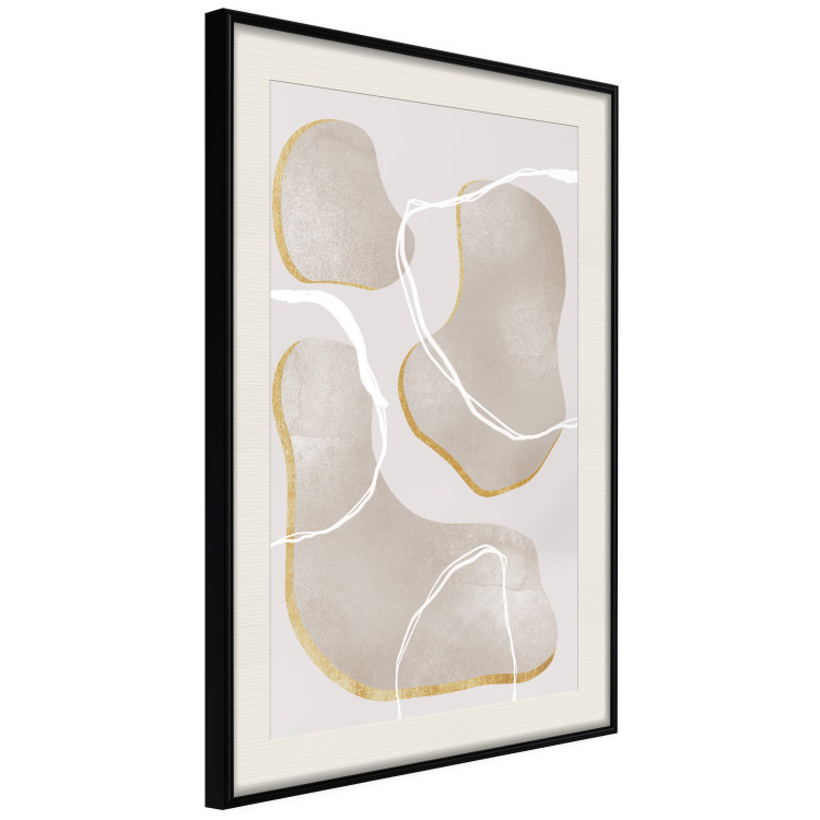 Wall Poster Beach Dream - simple abstraction with beige round shapes and white lines 136539 additionalImage 8