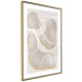 Wall Poster Beach Dream - simple abstraction with beige round shapes and white lines 136539 additionalThumb 2